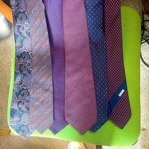 Lot of 5 Designer Ties - DIOR Ralph Lauren Cacharel Nina Ricci